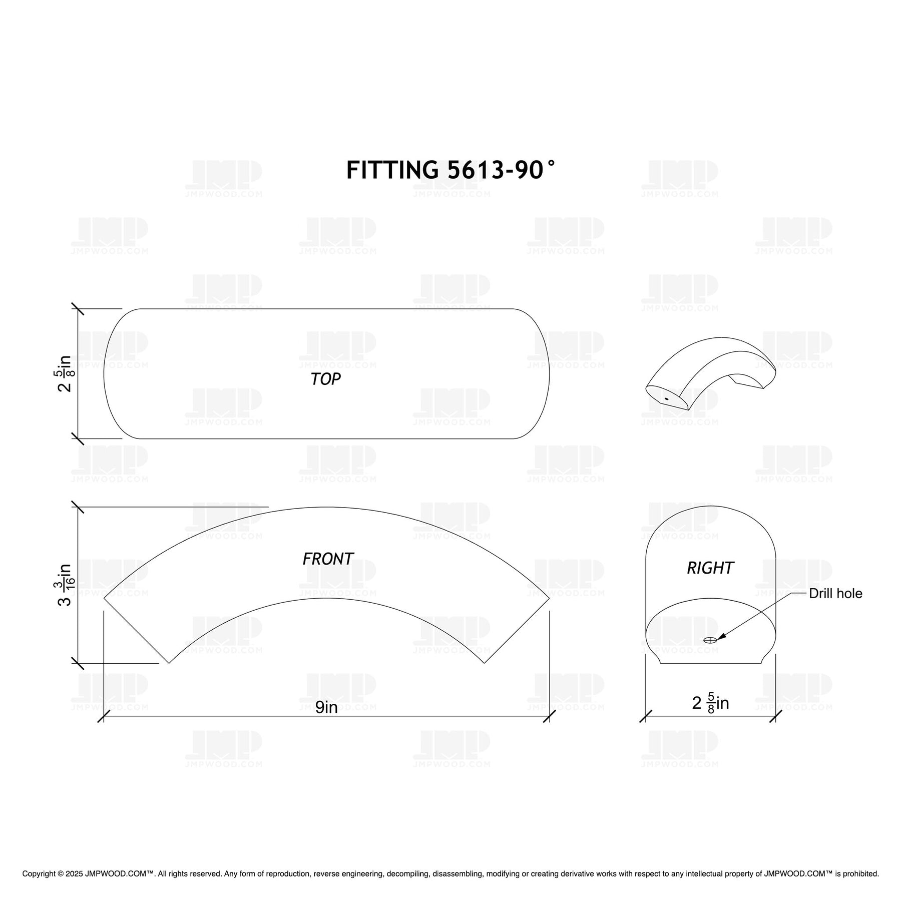 Fitting 5613-90 - Over Easing 90º