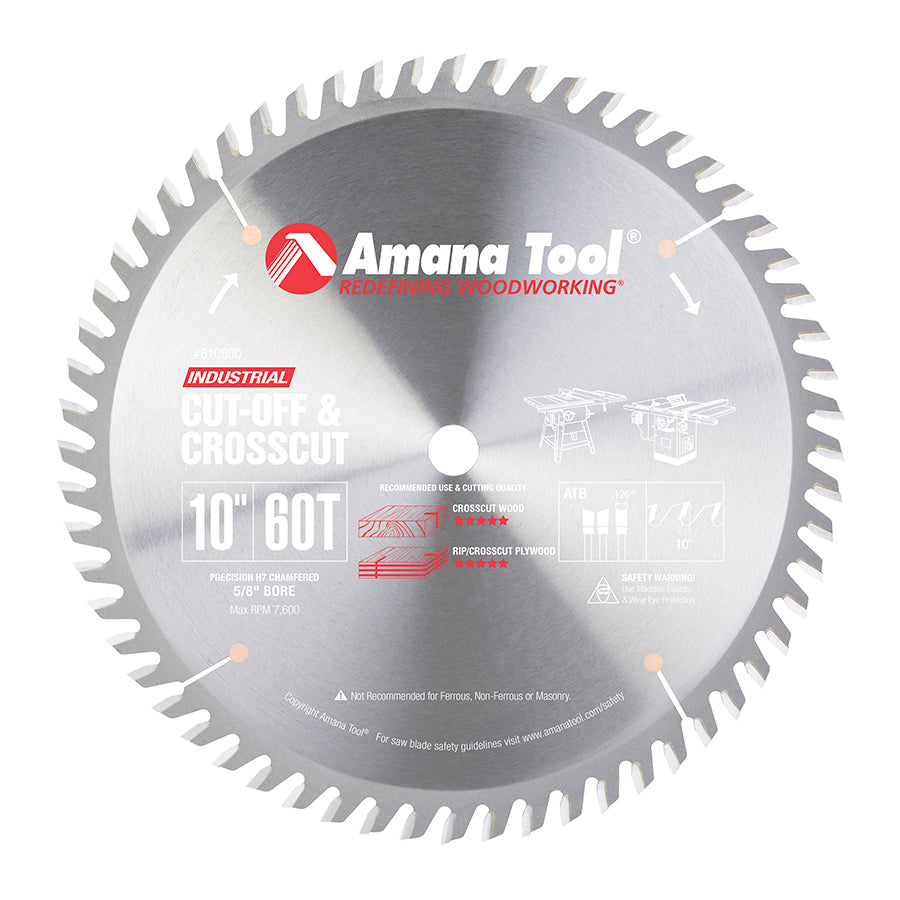 Amana Tool Plywood / Solid Wood / Chipboard Cutting Cut-Off and Crosscut Saw Blades