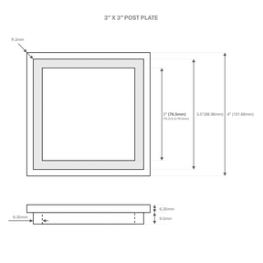 6300 Series Metal Newel Post Cap - Flat Cap