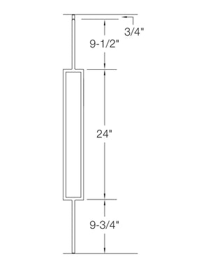 Iron Baluster 9089XL - 1/2" Square - 24" Single Rectangle