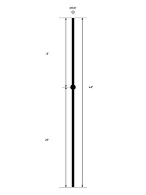 Iron Baluster 9531 - 5/8" Round - Single Ball