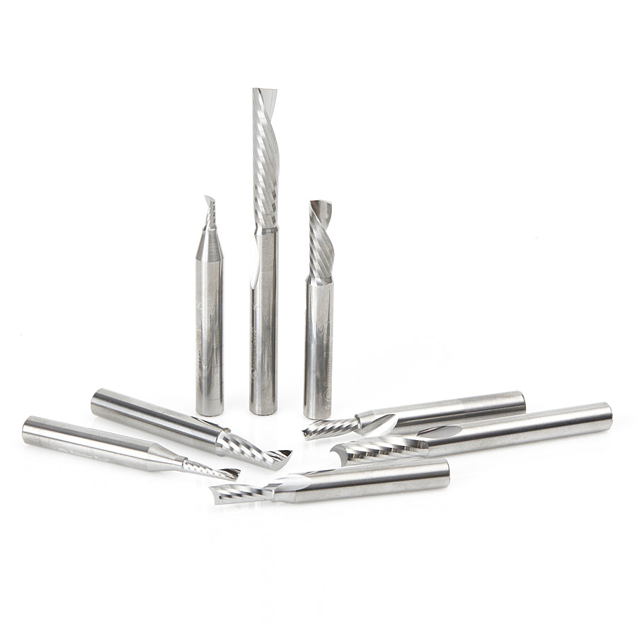 #option_AMS-160 8-PcSpiral 'O' Flute CNC Router Bit Collection, 1/4 Inch Shank