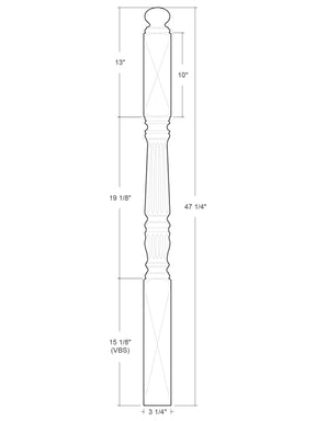 Broadway Post to Post Newel (Reeding)