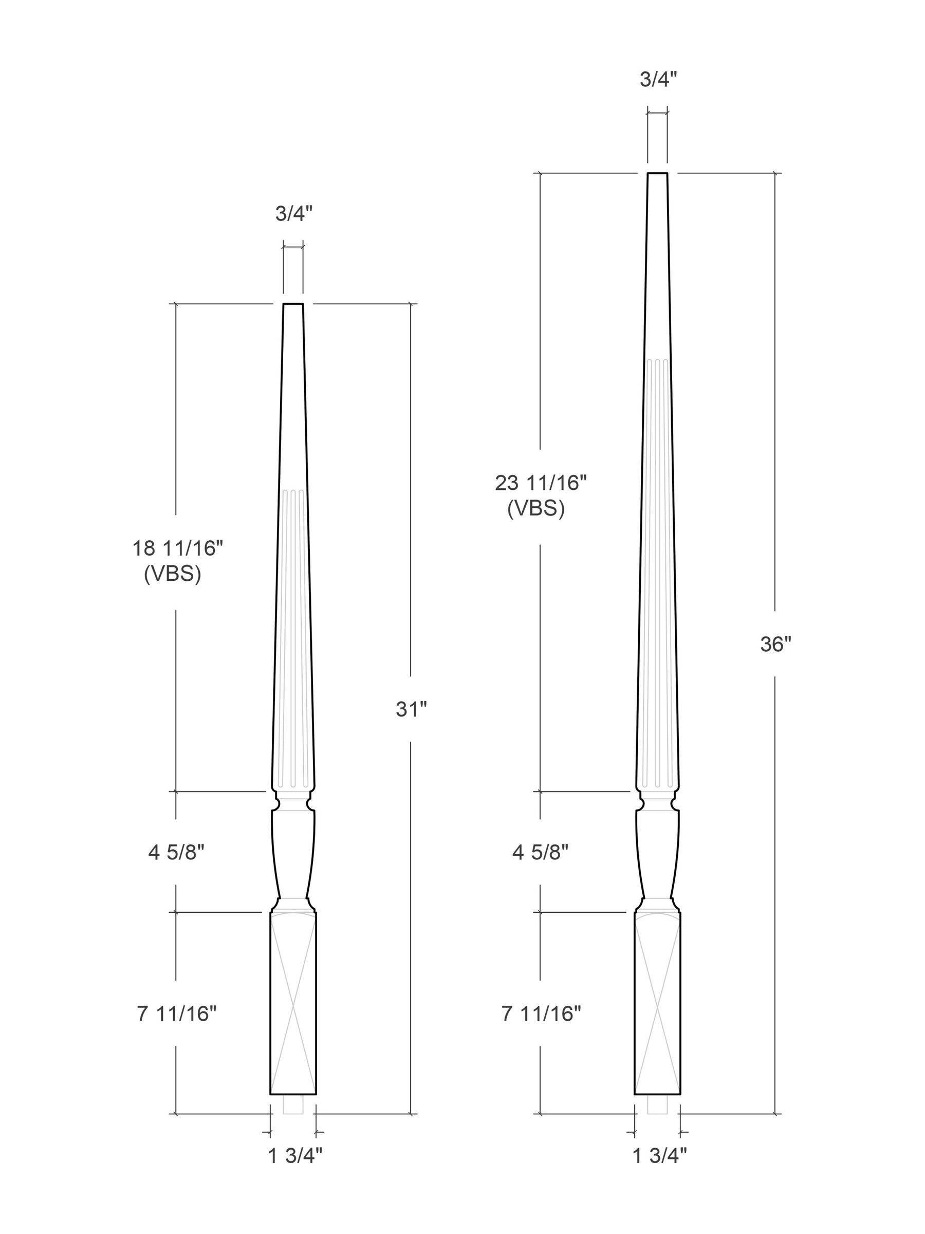 Chicago Baluster (Fluted)