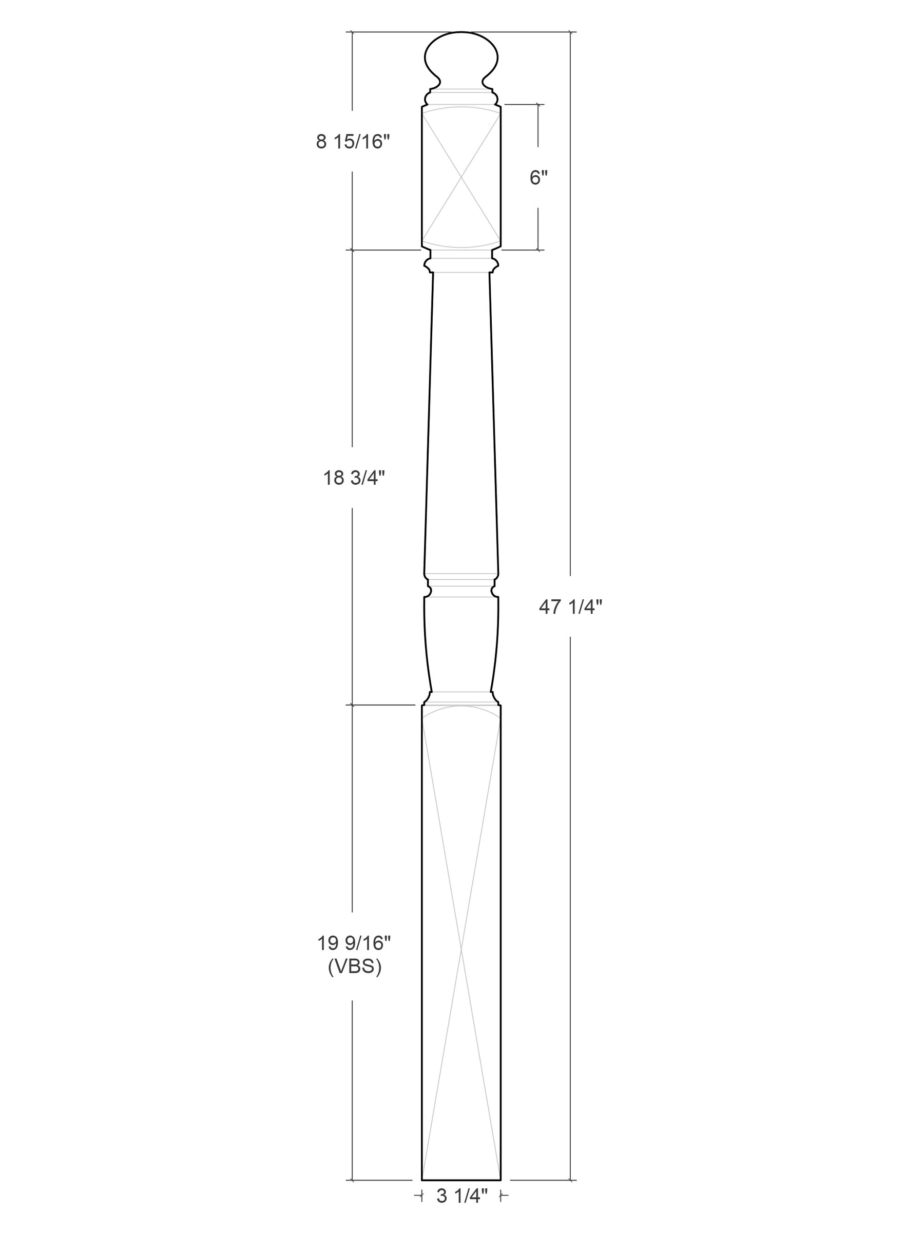 Chicago Post to Post Newel