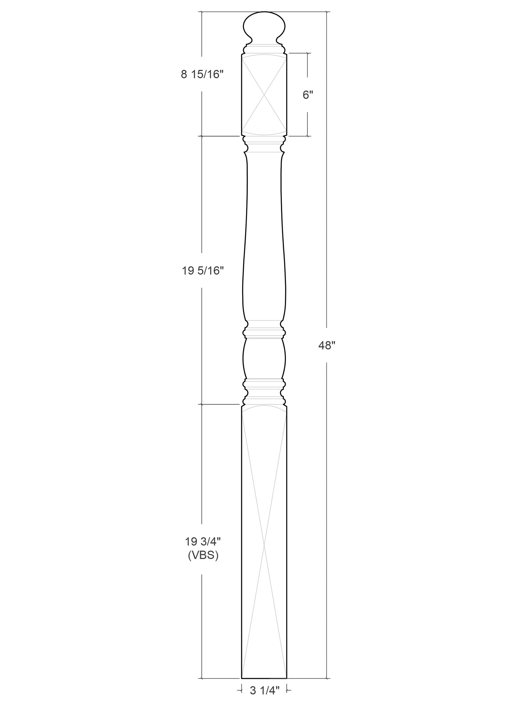 Milano Post to Post Newel