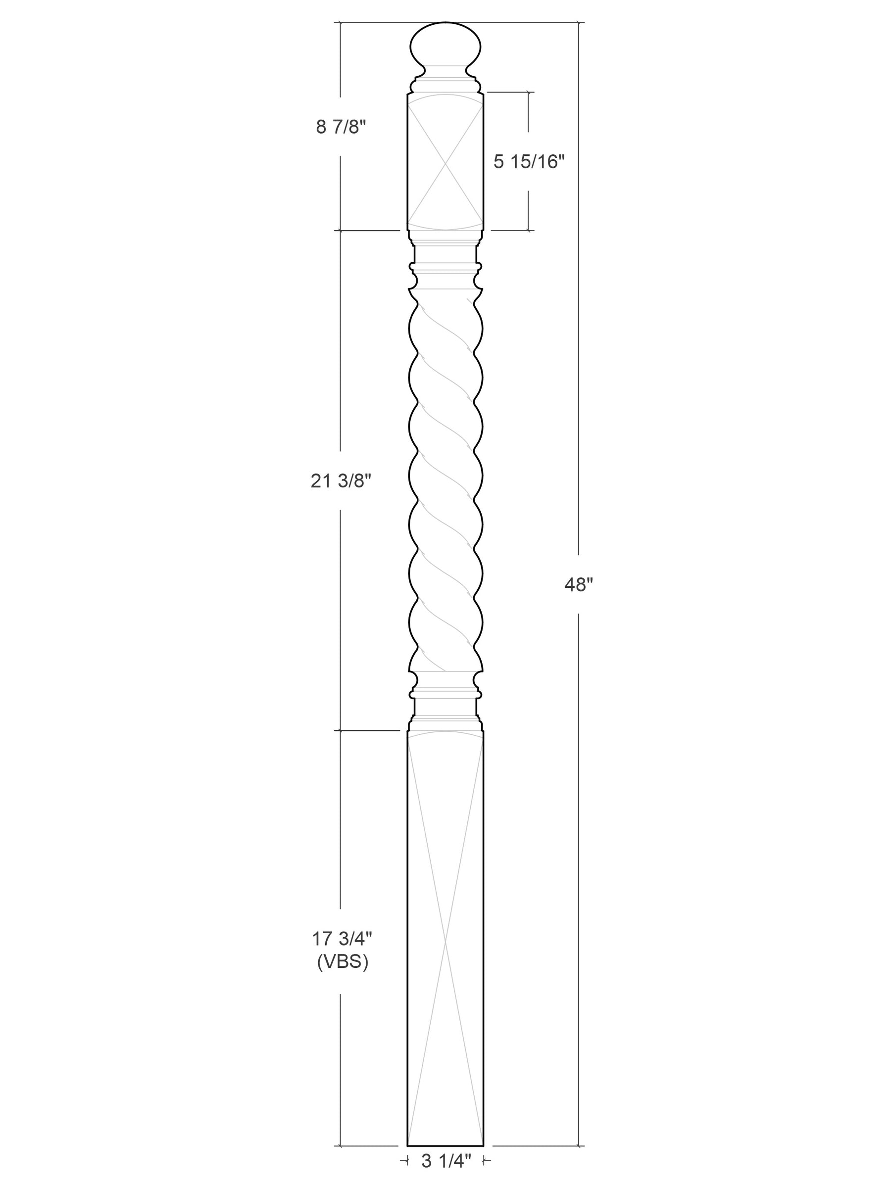 Napoleon Post to Post Newel (Barley Twist)