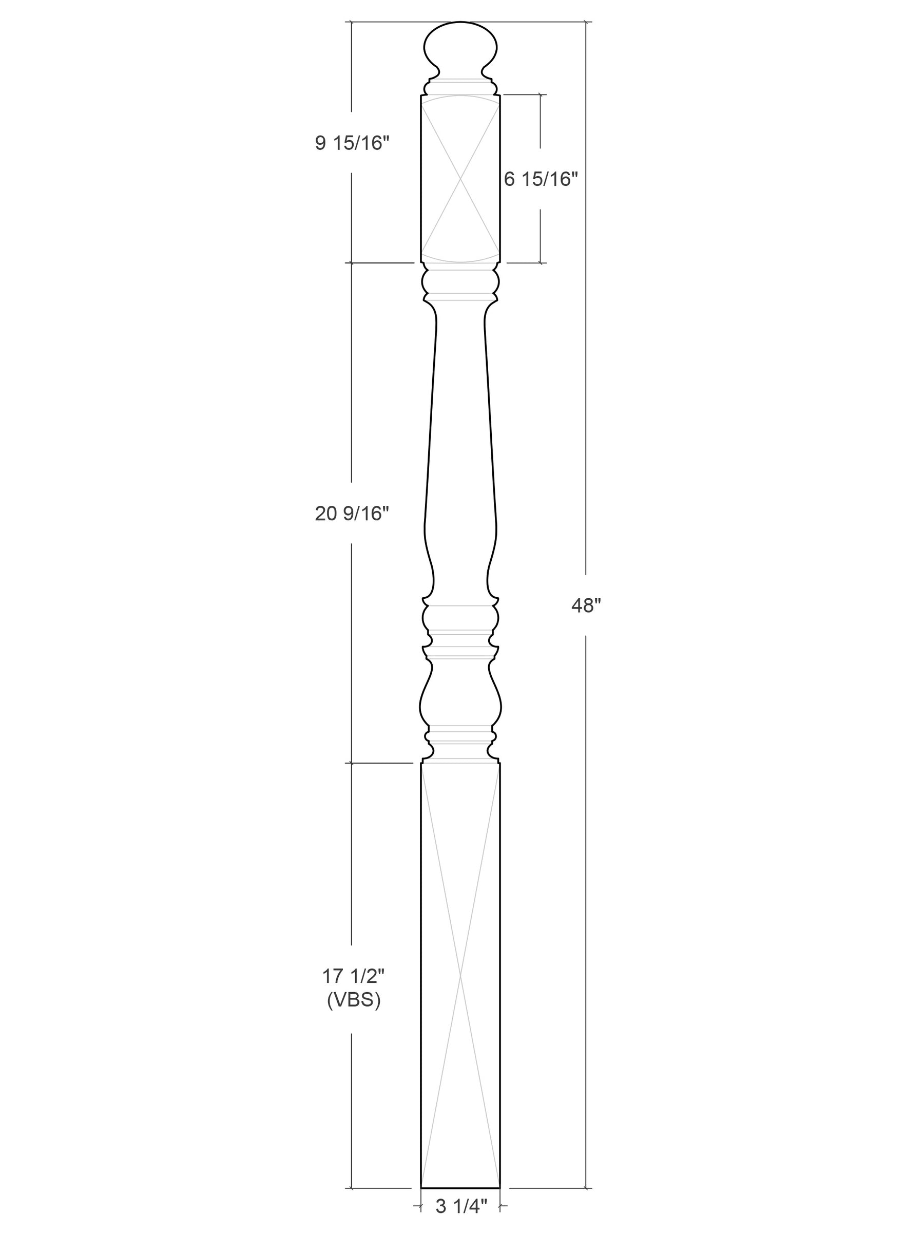 Park Ave Post to Post Newel