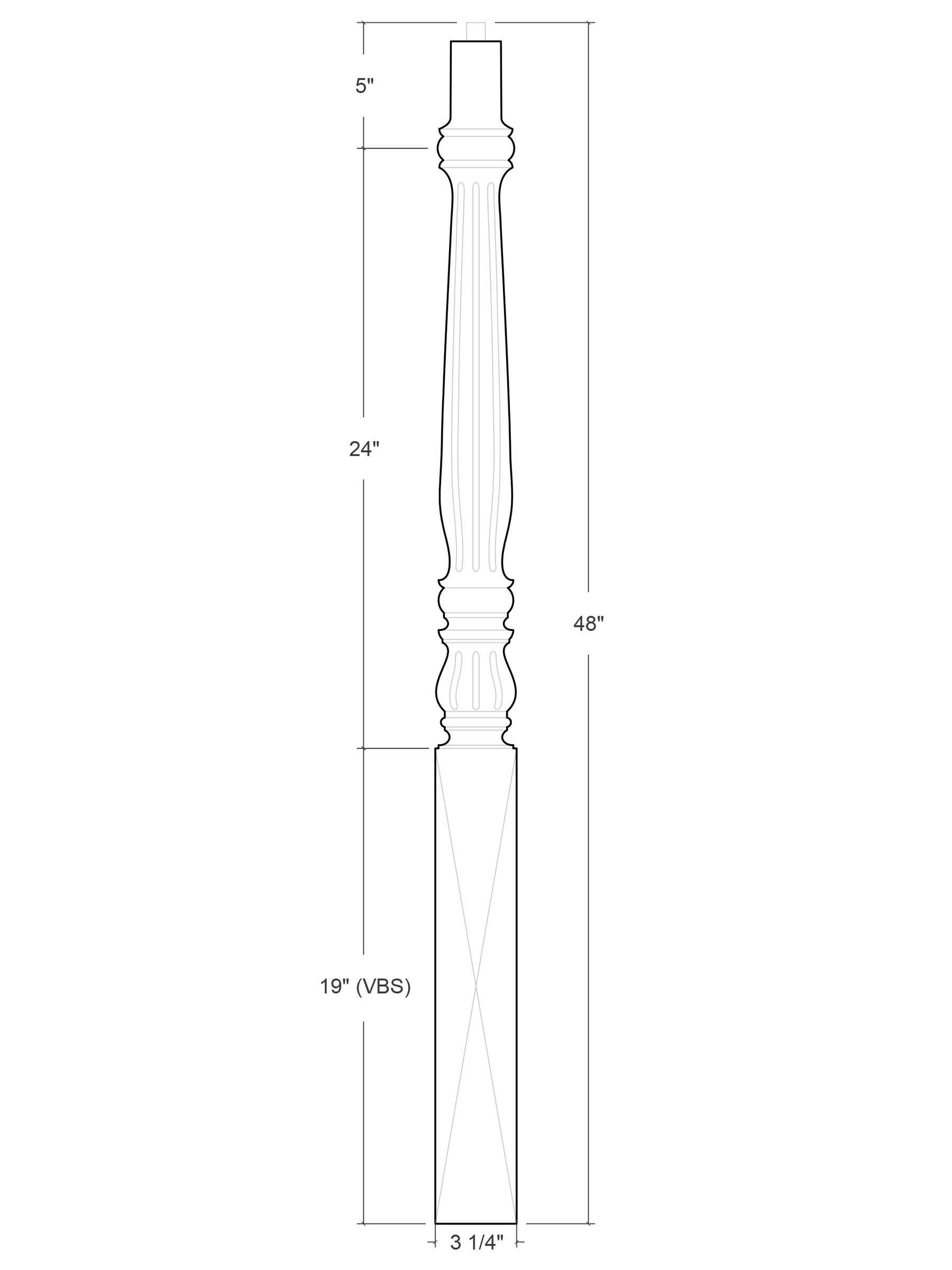 Park Ave Over the Post Newel (Reeding)