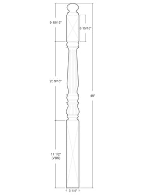 Park Ave Post to Post Newel (Reeding)