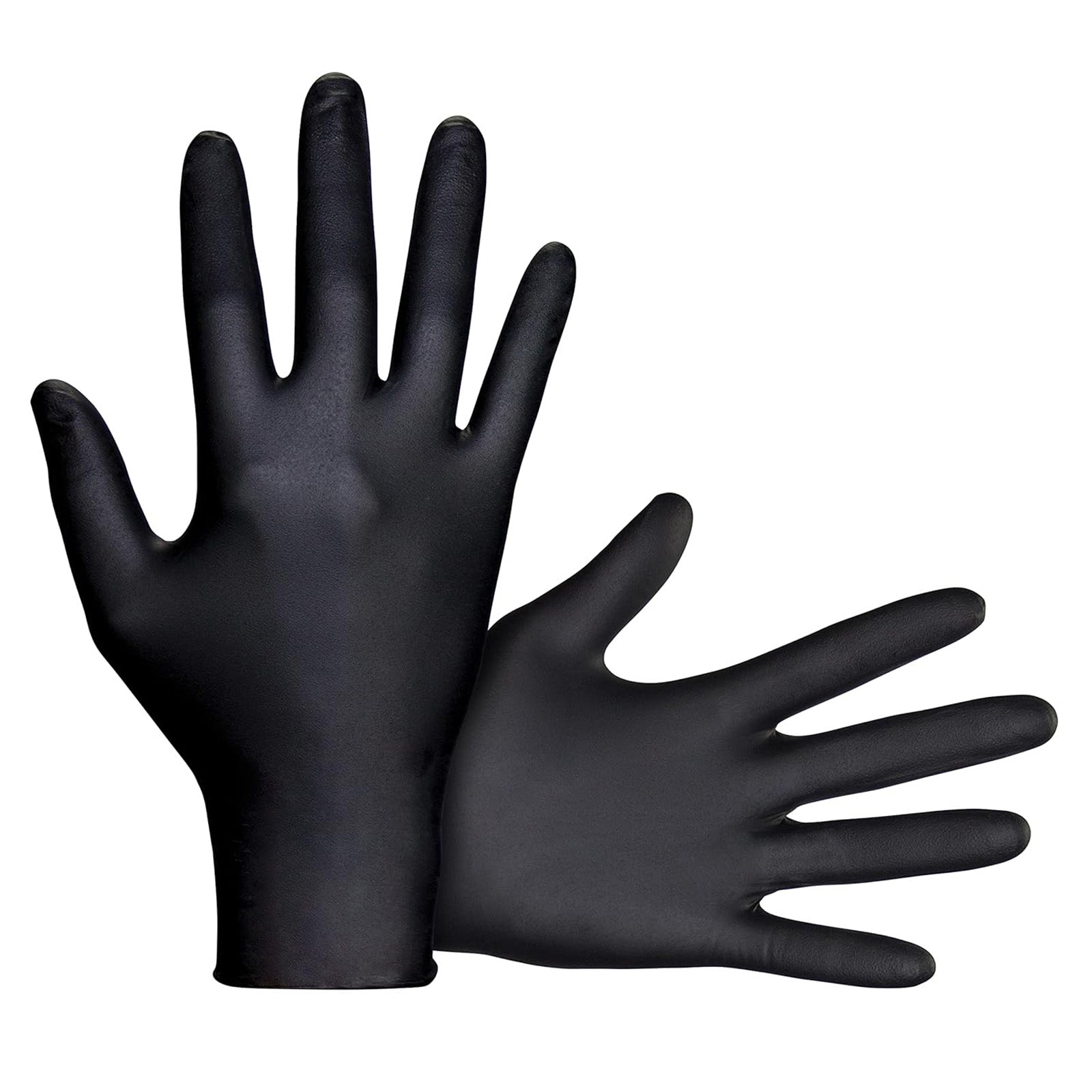 Raven Powder-Free Nitrile 7-Mil Black Disposable Gloves, 66518, Large (100 Gloves)