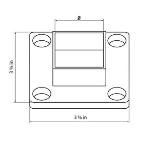 STLX-WF001 Floor/Wall Mount Handrail Flange 40x40mm