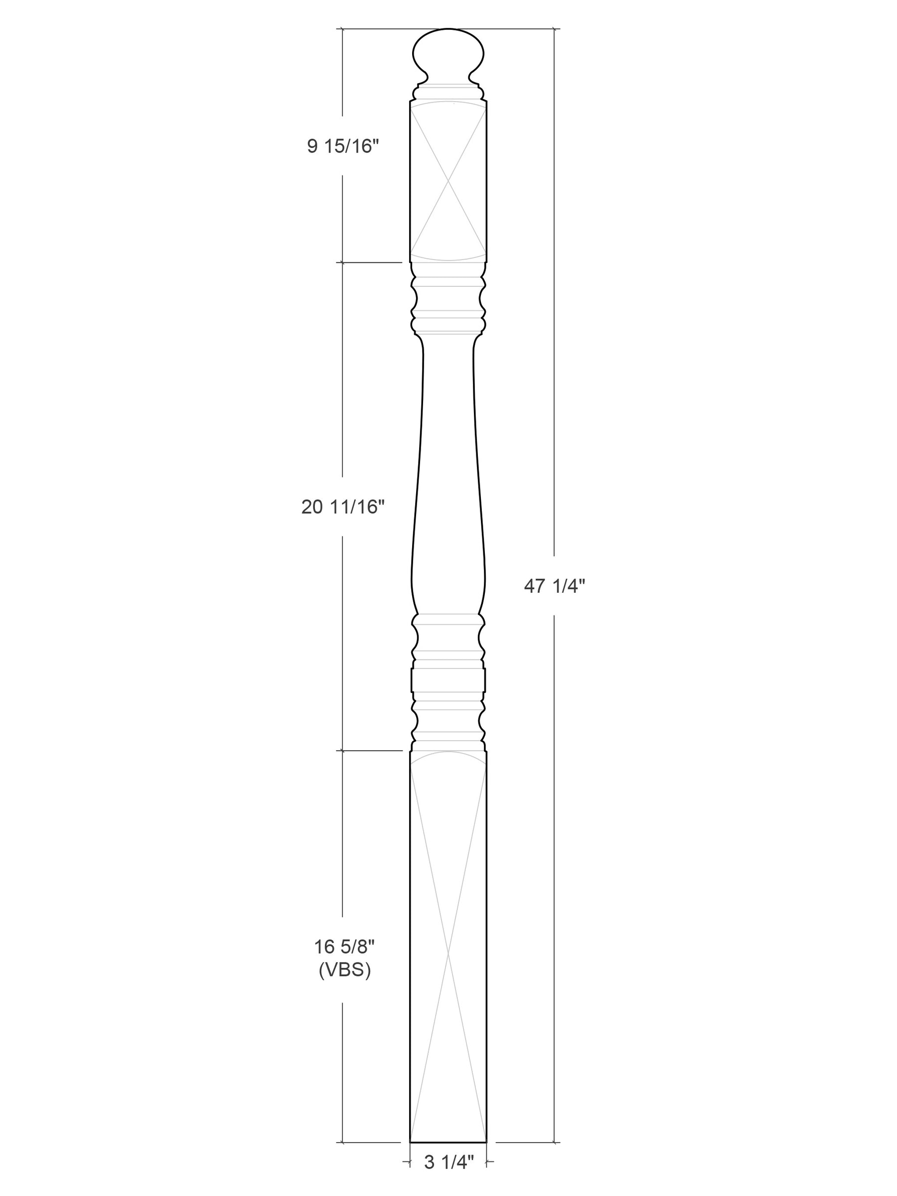 Williamsburg Post to Post Newel