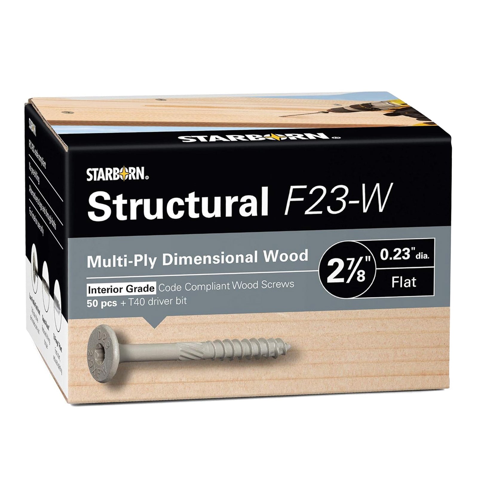 Starborn Structural F23-W Wood Screws for Multi-Ply Dimensional Wood Beams