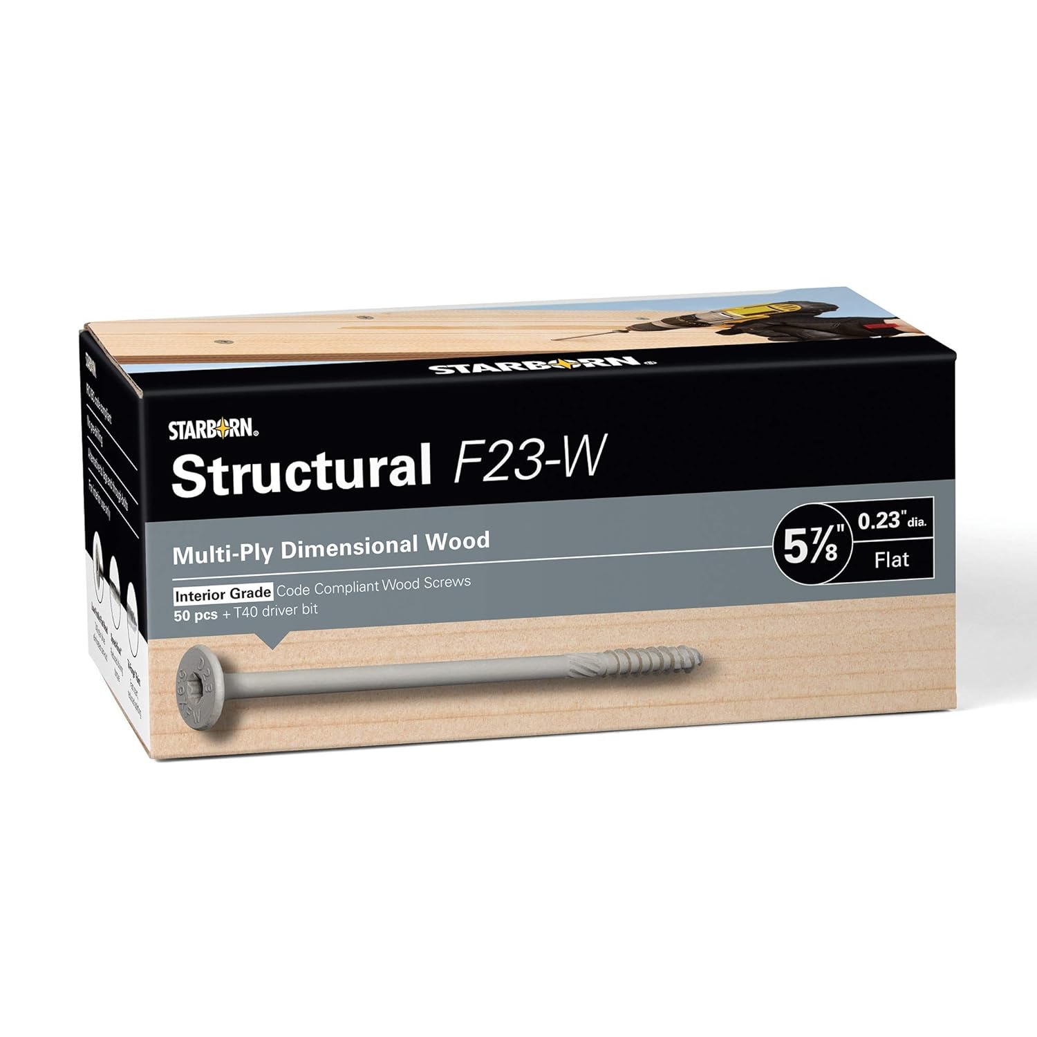 Starborn Structural F23-W Wood Screws for Multi-Ply Dimensional Wood Beams