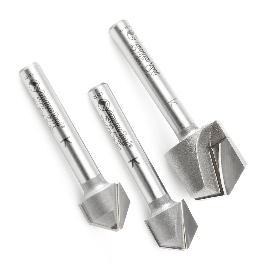 Amana Tool Double Edge Folding ‘V’ & Rectangular Groove Router Bits for Aluminum Composite Material (ACM) Panels