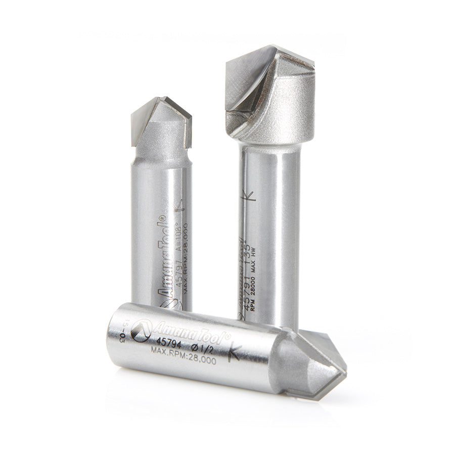 Amana Tool Double Edge Folding ‘V’ & Rectangular Groove Router Bits for Aluminum Composite Material (ACM) Panels