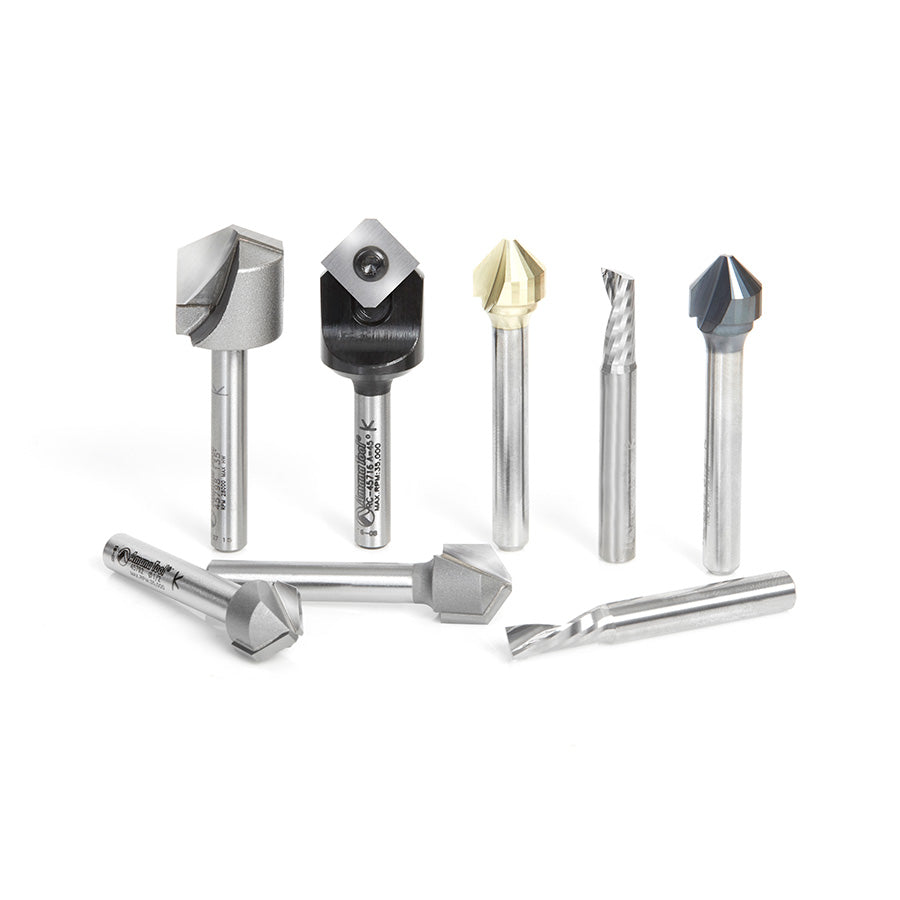 Amana Tool Double Edge Folding ‘V’ & Rectangular Groove Router Bits for Aluminum Composite Material (ACM) Panels