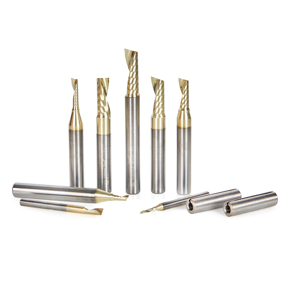 #option_AMS-160-Z 8-PcSpiral 'O' Flute CNC ZrN Coated Router Bit Collection