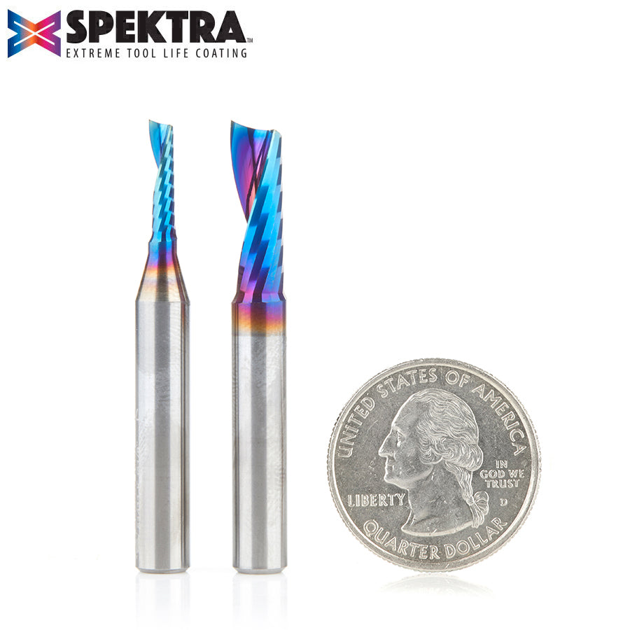 Amana Tool Solid Carbide Spektra™ Extreme Tool Life Coated Spiral 'O' Flute Plastic Cutting CNC Router Bits