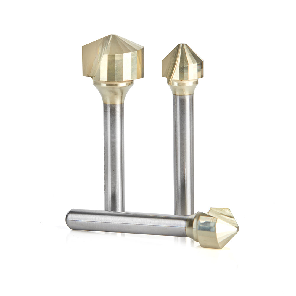 Amana Tool Double Edge Folding ‘V’ & Rectangular Groove Router Bits for Aluminum Composite Material (ACM) Panels