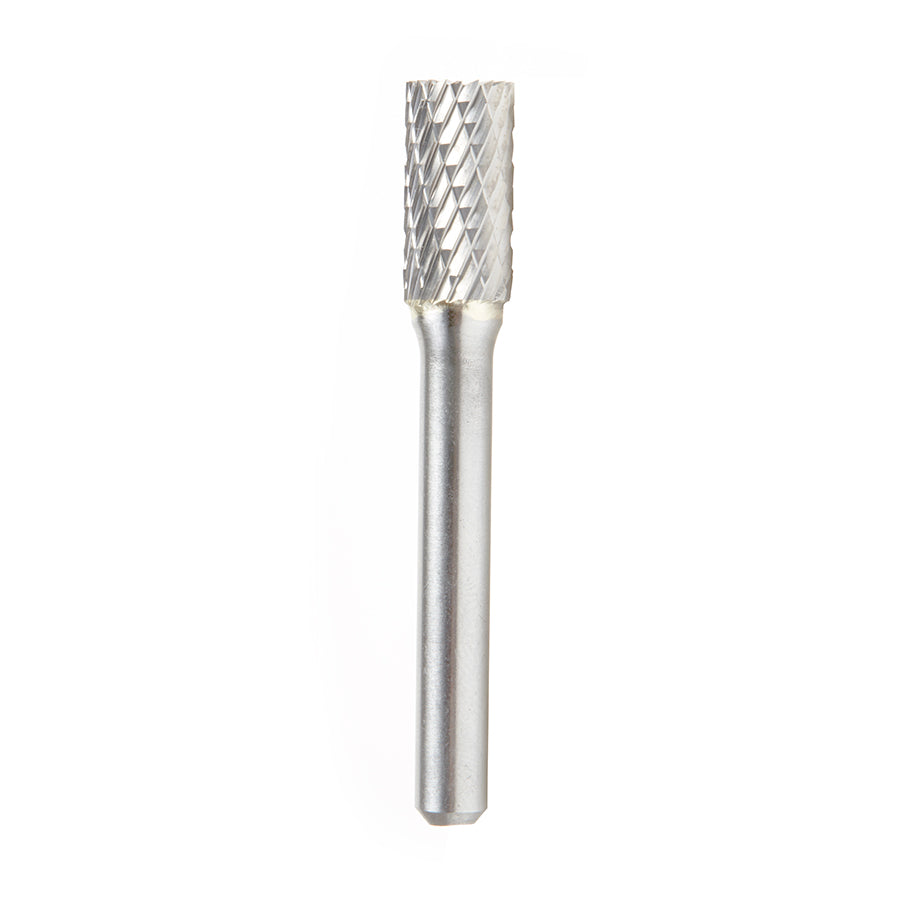 Amana Tool SB Burrs Solid Carbide Head Brazed into Steel Shank Cylindrical Shape with End Double Cut Burr Bits