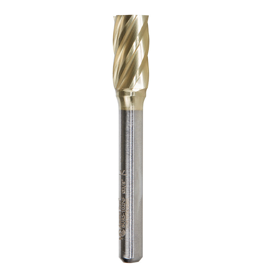 #option_BURS-102NF - w No End Cut 3/8 Dia x 3/4 x 1/4 Shank Non-Ferrous ZrN Coated SA