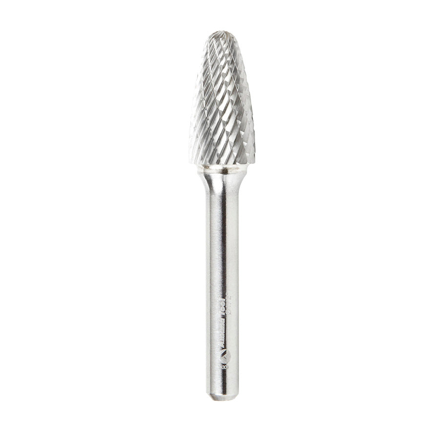 Amana Tool SF Burrs Solid Carbide Head Brazed into Steel Shank Tree Shape Double Cut Burr Bits