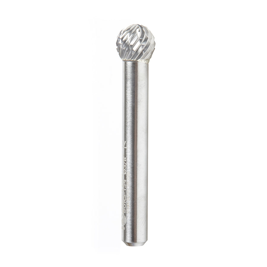 Amana Tool SD Burrs Solid Carbide Head Brazed into Steel Shank Ball Shape Double Cut Burr Bit