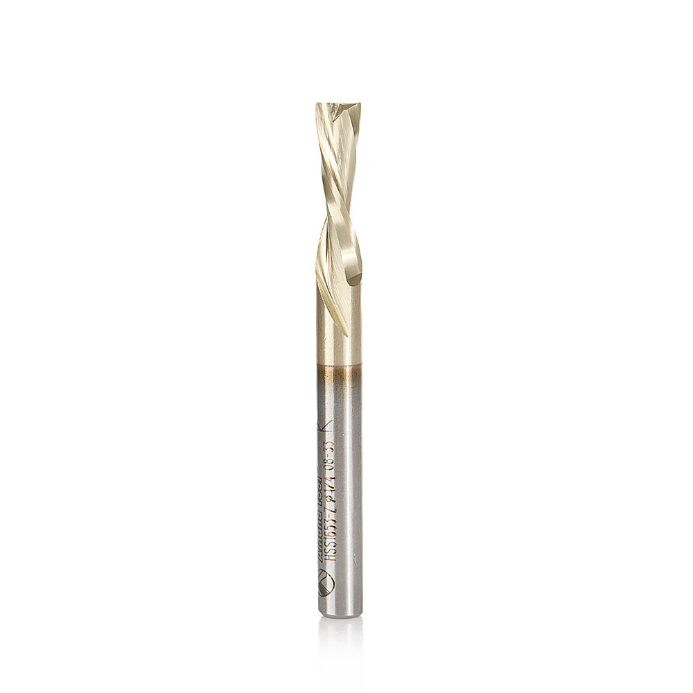 Amana Tool High Speed Steel (HSS) Single & Double Flute Aluminum Cutting Spiral Router Bits