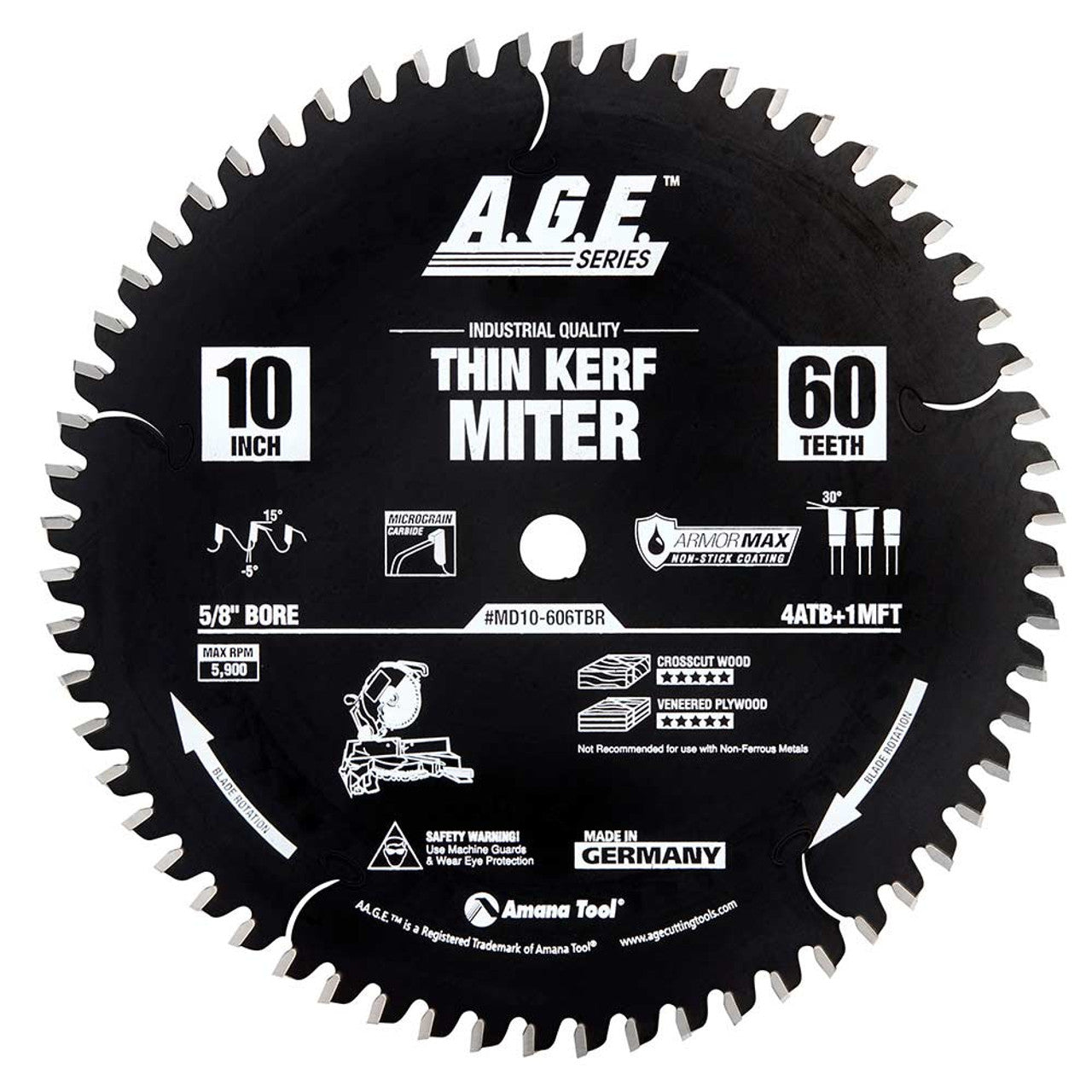 A.G.E. Thin Kerf Sliding Compound Miter & Radial Arm Circular Saw Blades