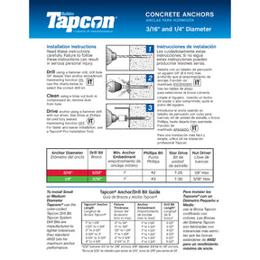 Tapcon Concrete Screw Anchors - Star Flat Head